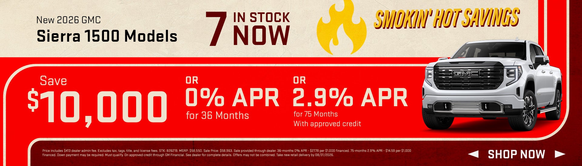 Save $10k or 0% APR